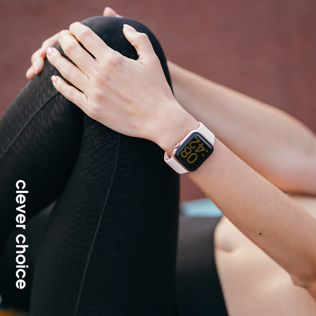 Pasek Crong Liquid do Apple Watch 42/41/40/38 mm Piaskowy Róż Silikonowy