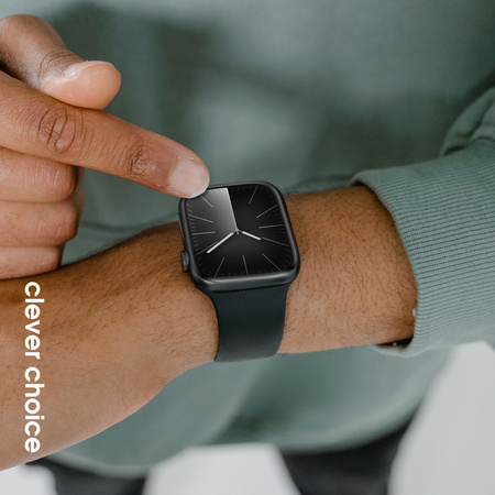 Pasek Crong Liquid do Apple Watch 42/41/40/38 mm Czarny Silikonowy