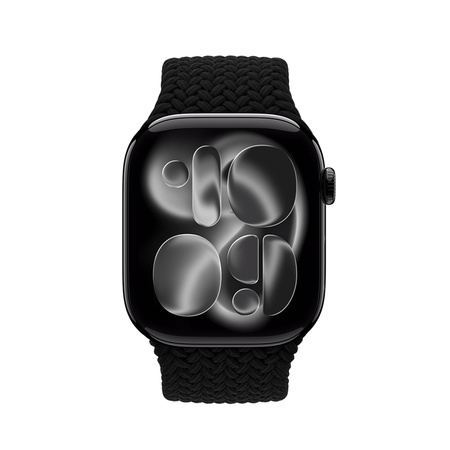 Crong Wave Band - Плетена каишка за Apple Watch 38/40/41/42 мм (черна)