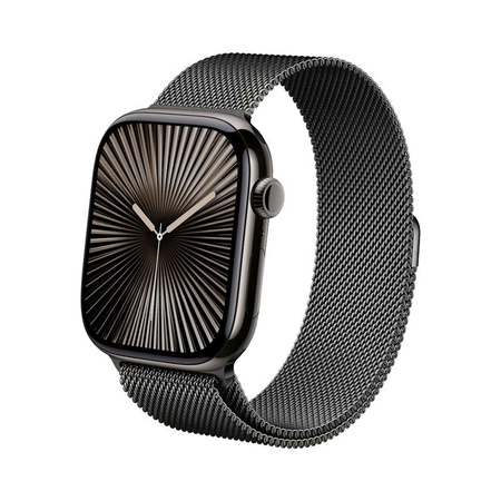 Crong Milano Steel - Correa de acero inoxidable para Apple Watch de 38/40/41/42 mm (grafito)