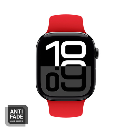 Pasek Crong Liquid do Apple Watch 49/46/45/44 mm Czerwony Silikonowy