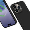 Etui do iPhone 15 Pro MagSafe Crong Color Cover LUX Magnetic Silikonowy Case Ochronny Czarny