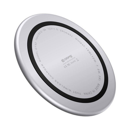 Ładowarka Indukcyjna Crong PowerSpot™ Fast Wireless Charger Qi 15W USB C + Kabel White