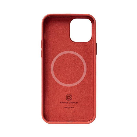 Crong Essential Cover Magnetic - iPhone 12 Pro Max MagSafe Ledertasche (rot)