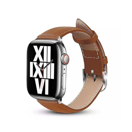 Pasek Crong Noble Band do Apple Watch 49/46/45/44 mm Mokka Skórzany