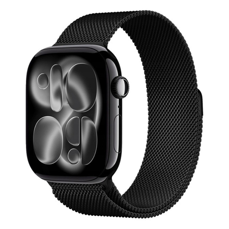 Crong Milano Steel - Каишка от неръждаема стомана за Apple Watch 38/40/41/42 мм (Черна)