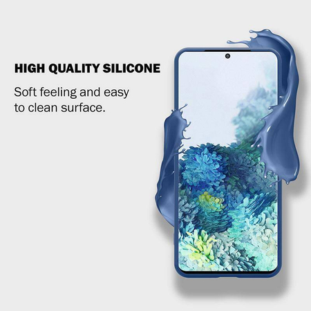 Etui Crong Color Cover do Galaxy S20 Ultra Silikon Niebieskie z Mikrofibrą