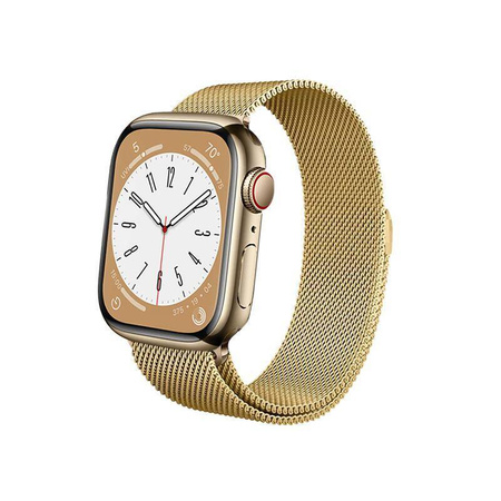 Crong Milano Steel - Stainless Steel Strap for Apple Watch 42/44/45/49 mm (Gold)