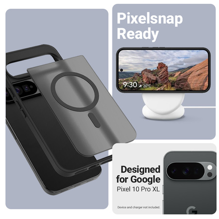 Crong Hybrid Matte Magnetic - MagSafe калъф за Google Pixel 10 Pro XL (черен)