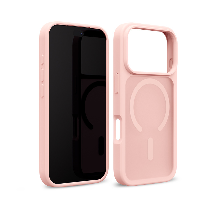 Acabado rosa mate de la funda Crong Hybrid MATTE Magnetic