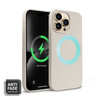 Etui do iPhone 14 Pro MagSafe Crong Color Cover Magnetic Silikonowy Case Ochronny Kamienny Beż