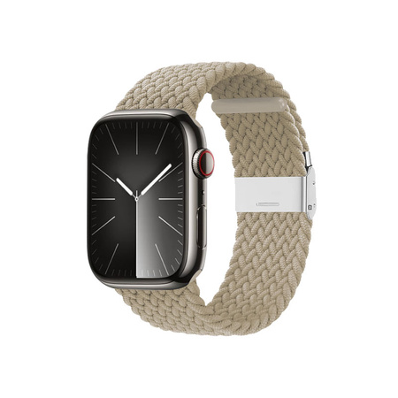 Crong Wave Band - Pleciony pasek do Apple Watch 38/40/41 mm (kamienny beż)