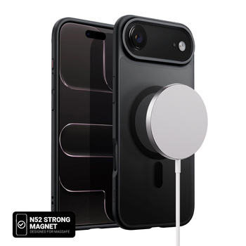 Crong Hybrid Frost MAG Cover - MagSafe калъф за iPhone Air (черен)