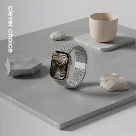 Crong Wave Band – Braided strap for Apple Watch 38/40/41/42 mm (light grey)