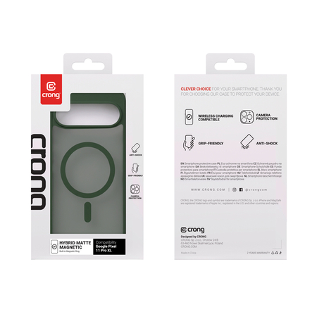 Etui CRONG Hybrid MATTE™ Magnetic MagSafe do Google Pixel 11 Pro XL zielone