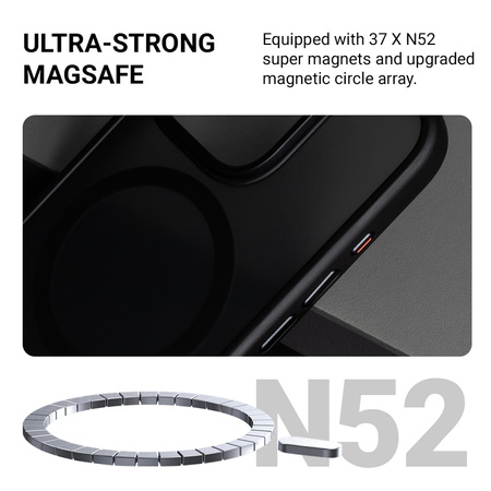 Etui Crong Hybrid Frost MAG Cover do iPhone 15 Pro Max Matowe Szare Plecki