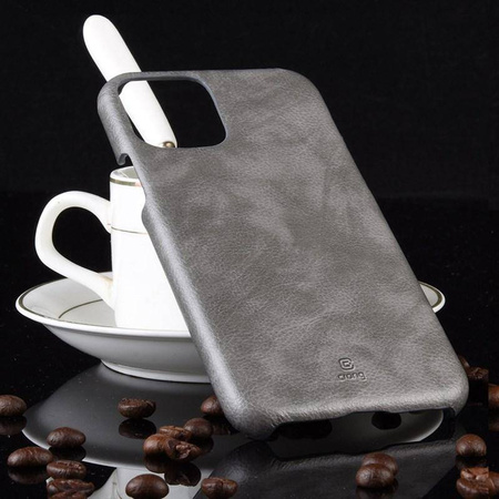 Etui Crong Essential Cover do iPhone 11 Pro Skórzane Szare Plecki