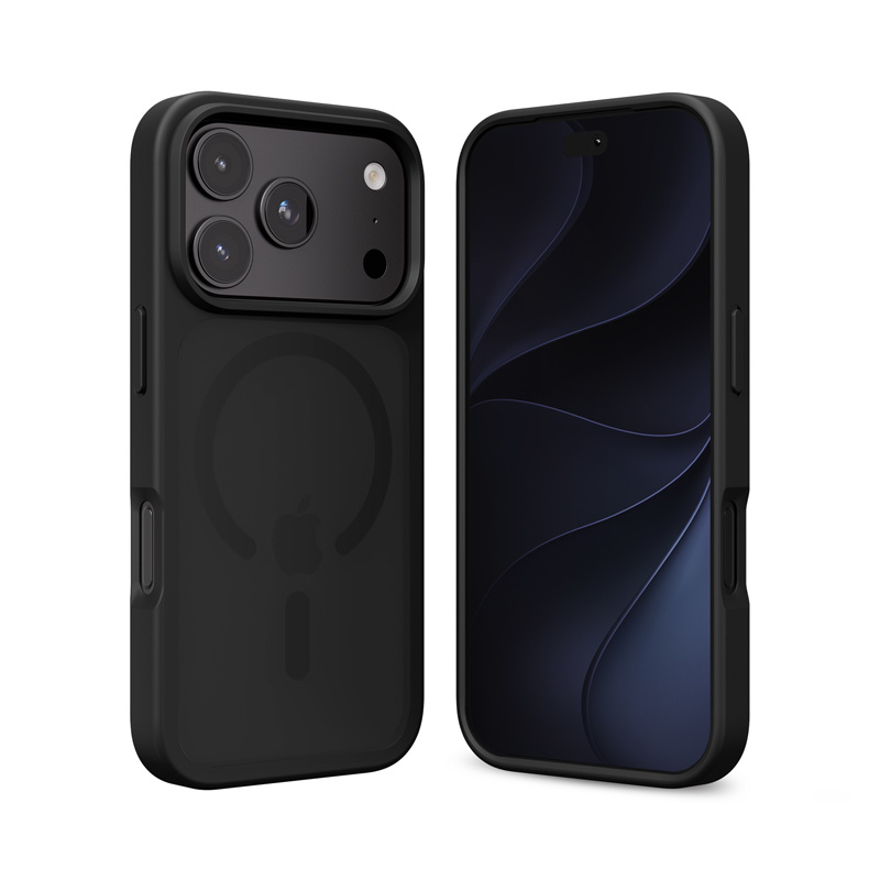 Funda Crong Hybrid MATTE Magnetic MagSafe negra para iPhone 18 Pro y 17 Pro Max