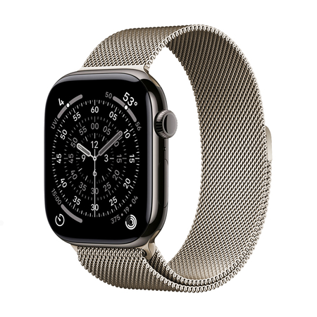 Crong Milano Steel – Rozsdamentes acél szíj Apple Watch 44/45/46/49mm-hez (pezsgőszínű)