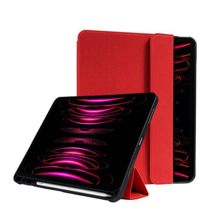 Crong FlexFolio - iPad Air 11" Tasche M3 (2025) / iPad Air 11" M2 (2024) / iPad Air 10.9" (5. - 4. Gen.) / iPad Pro 11" (2022-2021) mit Apple Pencil (rot)