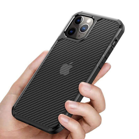 Carcasă Crong Hybrid Carbon - iPhone 12 Pro Max (Negru)