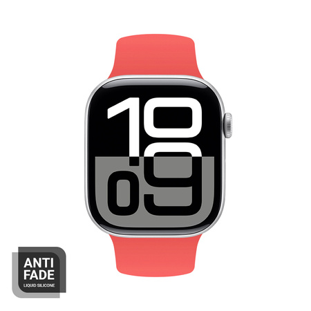 Pasek Crong Liquid do Apple Watch 42/41/40/38 mm Koralowy Silikonowy