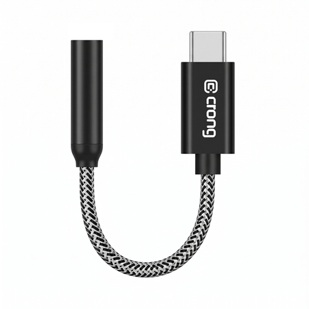 Adapter USB C mini jack 3,5 mm CRONG Armor Link DAC Hi-Res ALC5686 czarny