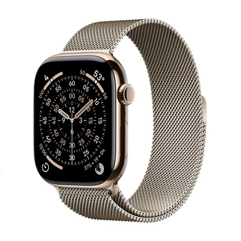 Crong Milano Steel – řemínek z nerezové oceli pro Apple Watch 38/40/41/42 mm (šampaňské)