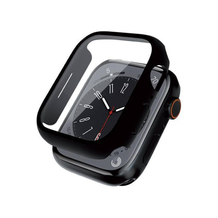 Υβριδική θήκη ρολογιού Crong - Θήκη με γυαλί για Apple Watch 41mm (Μαύρο)