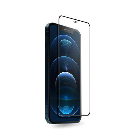 Crong Anti-Bacterial 3D Armor Glass – 9H Tempered Glass for iPhone 12 / iPhone 12 Pro Full Screen + Installation Frame