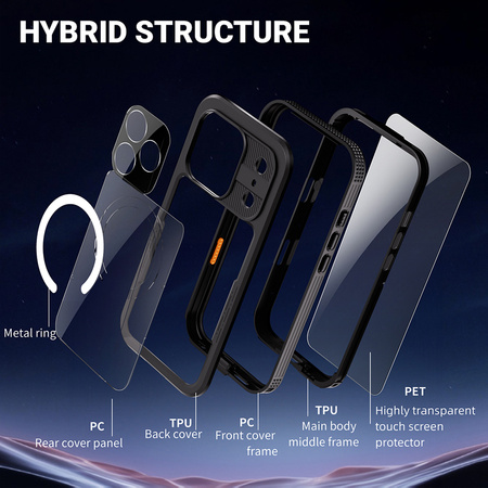 Crong Seal Cover - водоустойчив калъф IP68 за iPhone 17 Pro (черен)
