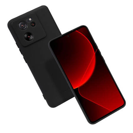 Etui Crong Color Cover do Xiaomi 13T/13T Pro Silikonowe Czarne Plecki