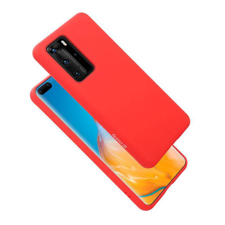 Etui Crong Color Cover do Huawei P40 Pro Silikonowe Czerwone z Mikrofibrą