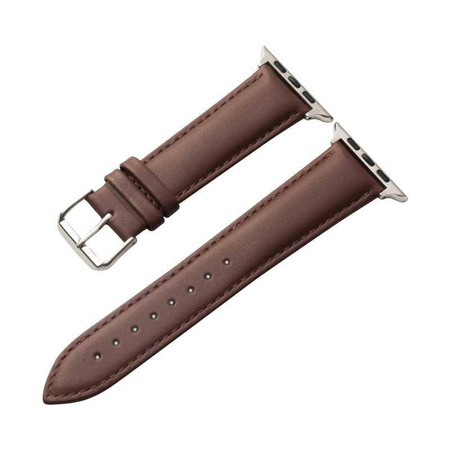 Crong Noble Band - Natural leather strap for Apple Watch 42/44/45/49 mm (Espresso)