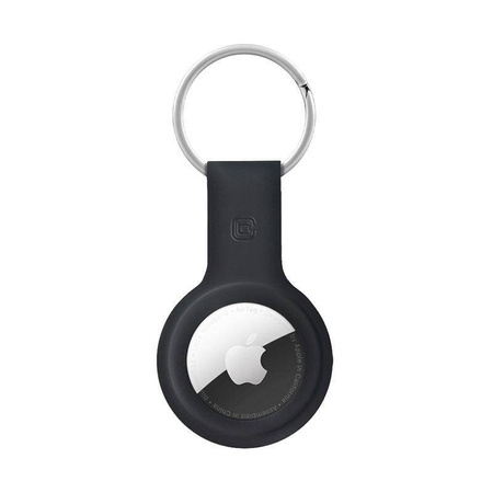 Etui Crong Silicone Case with Key Ring do Apple AirTag 1/2 Silikonowy Brelok Czarny