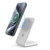 Ładowarka Indukcyjna MagSafe Crong MagSpot™ Stand do iPhone i AirPods 2w1 Biała