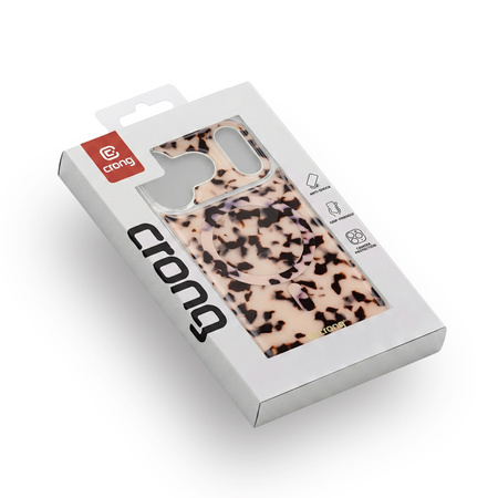 Crong Deluxe MAG Cover - iPhone 17 Pro Max MagSafe Case (Blonde Tortoise)