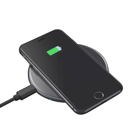 Crong PowerSpot Fast Wireless Charger – Aluminum 15W USB-C Qi Wireless Charger with Tempered Glass Cover (Shadow Black)