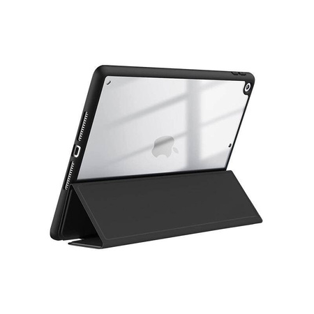 Crong PrimeFolio - Θήκη iPad 10.2" (2021-2019) με βάση στήριξης και δυνατότητα αποθήκευσης Apple Pencil (μαύρο/διαφανές)