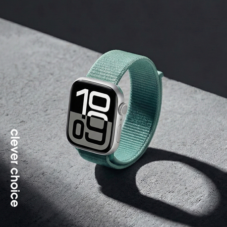 Crong Nylon - Спортна каишка за Apple Watch 38/40/41/42 мм (атлантическо зелено)