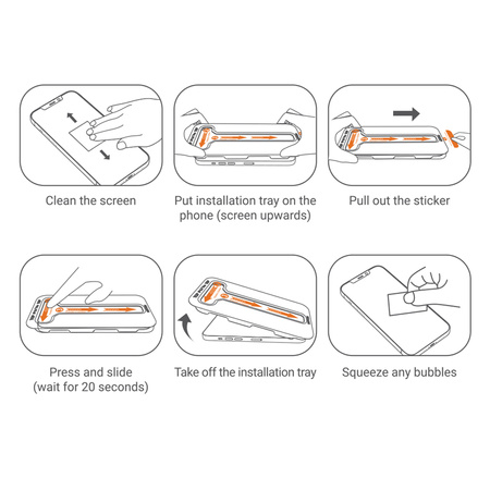 Szkło Prywatyzujące do iPhone 16e / iPhone 14 / iPhone 13 / iPhone 13 Pro Crong EasyShield Ochronne na Ekran 2szt. + Ramka