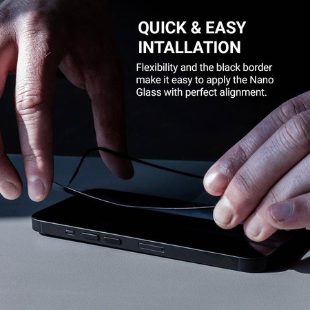 Szkło Crong Nano Glass do iPhone 16 Pro Hybrydowe Niepękające na Cały Ekran