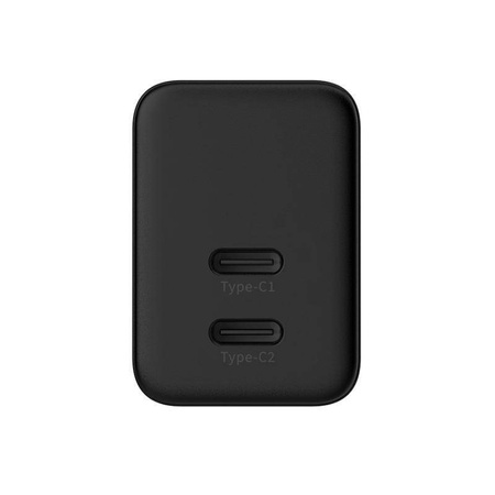 Crong Utra Compact GaN - 35W PD 3.0 2x USB-C Netzladegerät (schwarz)