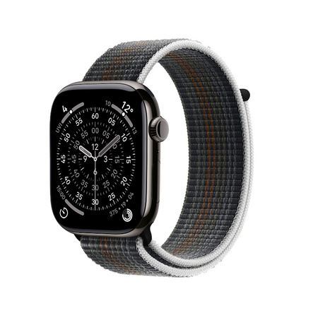 Correa deportiva Crong de nailon para Apple Watch de 44/45/46/49 mm (Midnight Run)