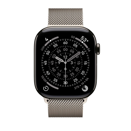 Crong Milano Steel – Rozsdamentes acél szíj Apple Watch 44/45/46/49mm-hez (pezsgőszínű)