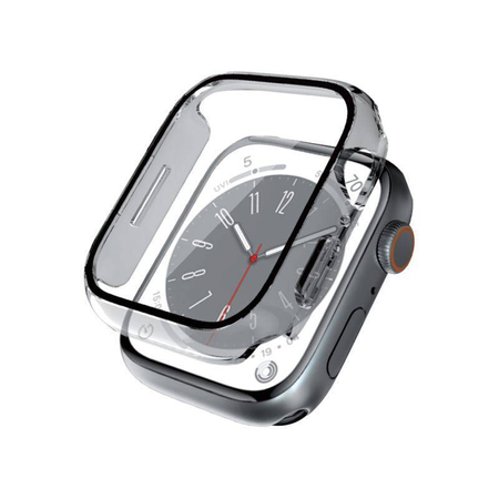 Crong Hybrid óratok - üvegfóliás tok Apple Watch 44 mm-hez (átlátszó)