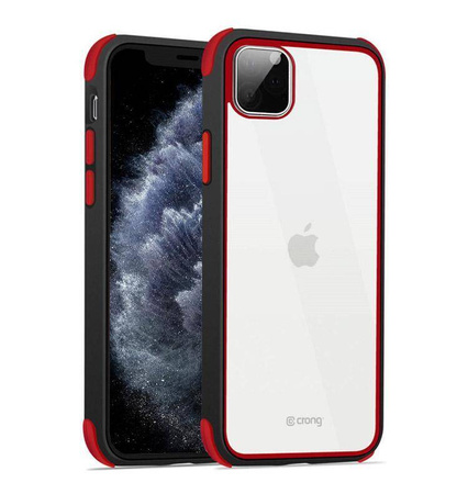 Crong Trace Clear Cover - Θήκη iPhone 11 Pro (μαύρο/κόκκινο)