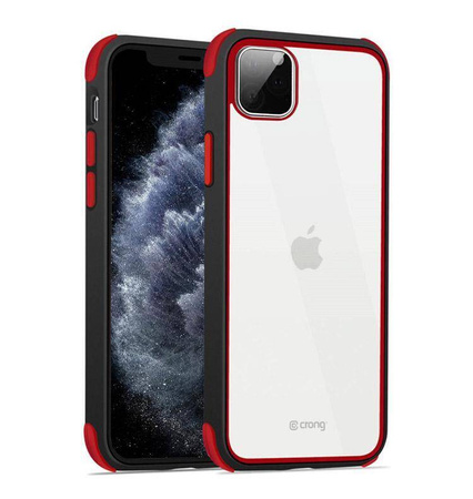 Funda transparente Crong Trace para iPhone 11 Pro (negra/roja)