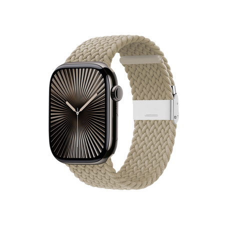 Crong Wave Band - Pletený řemínek pro Apple Watch 38/40/41 mm (kamenně béžová)