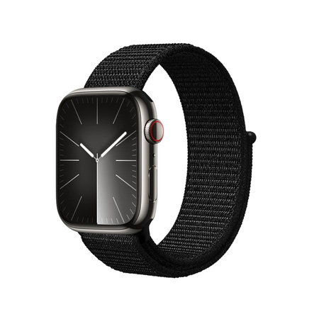 Crong Nylon Reflex - Cinturino sportivo per Apple Watch 38/40/41/42 mm (nero)
